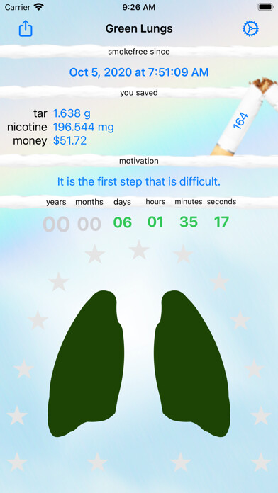 Emulate iPhone app Green Lungs - quit smoking using MyAndroid Emulate iPhone app Green Lungs - quit smoking using MyAndroid
