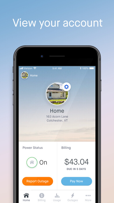 Emulate iPhone app Green Mountain Power using MyAndroid
