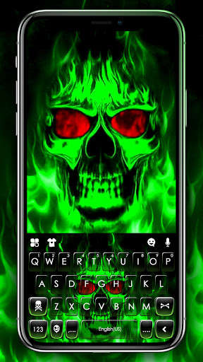 Run android online APK Green Neon Skull Keyboard Theme from MyAndroid or emulate Green Neon Skull Keyboard Theme using MyAndroid