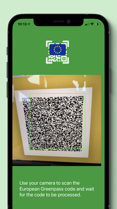 Emulate iPhone app Greenpass QR Code Reader using MyAndroid