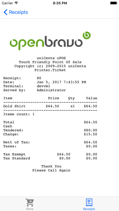 Emulate iPhone app Green Receipt - paperless receipts using MyAndroid Emulate iPhone app Green Receipt - paperless receipts using MyAndroid