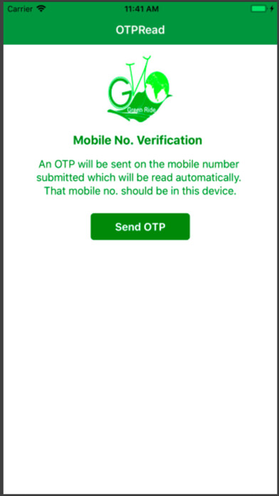 Emulate iPhone app GreenRideUserApp using MyAndroid