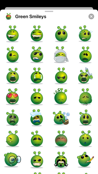 Emulate iPhone app Green Smiley Emoji Stickers using MyAndroid Emulate iPhone app Green Smiley Emoji Stickers using MyAndroid
