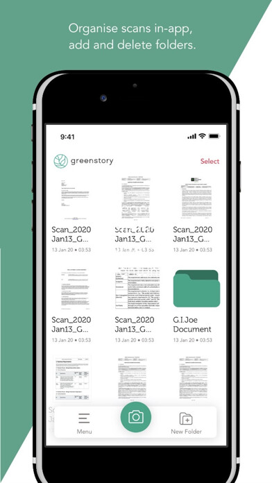 Emulate iPhone app Greenstory scan/organise notes using MyAndroid