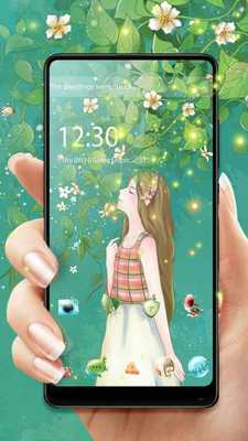 Emulate Android APK Green summer flower and girl Emulate Android APK Green summer flower and girl