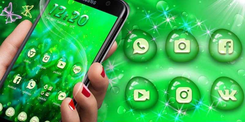Emulate Android APK Green Water Drops Theme Emulate Android APK Green Water Drops Theme