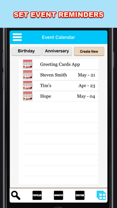 Emulate iPhone app Greeting Cards App - Unlimited using MyAndroid