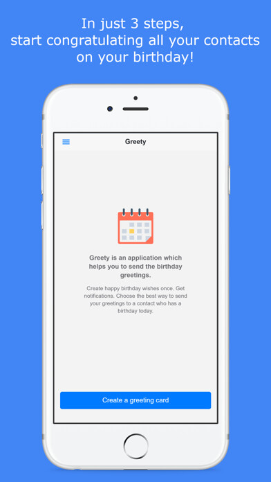 Emulate iPhone app Greety – birthday reminder using MyAndroid