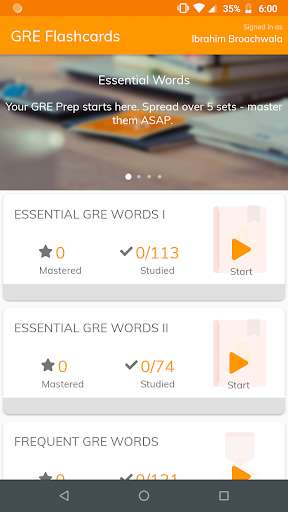 Run android online APK GRE Flashcards by Yocket from MyAndroid or emulate GRE Flashcards by Yocket using MyAndroid