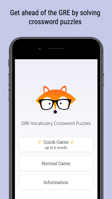 Emulate iPhone app GRE Vocabulary Crossword using MyAndroid