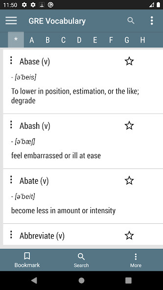 Run android online APK GRE Vocabulary - Learn GRE words from MyAndroid or emulate GRE Vocabulary - Learn GRE words using MyAndroid