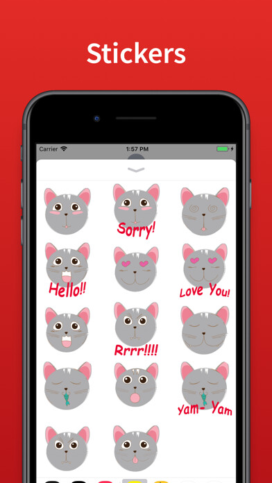 Emulate iPhone app Grey Cat top emoji & stickers using MyAndroid Emulate iPhone app Grey Cat top emoji & stickers using MyAndroid