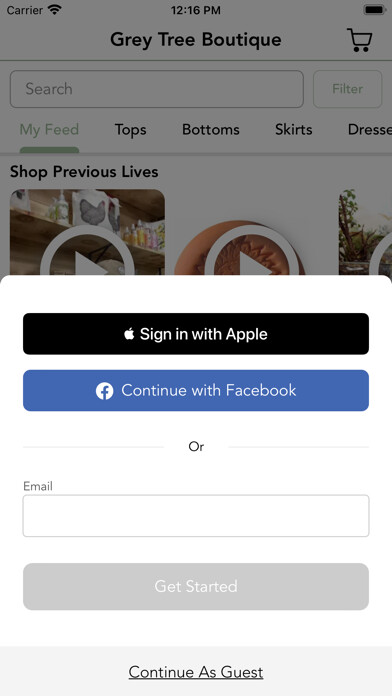 Emulate iPhone app Grey Tree Boutique using MyAndroid