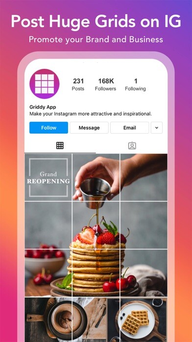 Emulate iPhone app Griddy: Split Photo Grids Post using MyAndroid