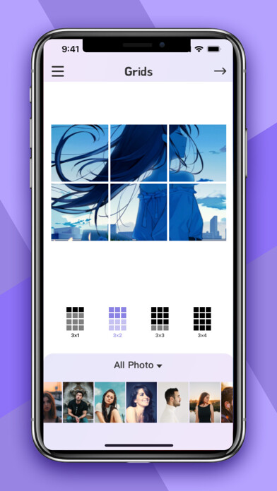 Emulate iPhone app Grids - Grid Photo Crop using MyAndroid Emulate iPhone app Grids - Grid Photo Crop using MyAndroid