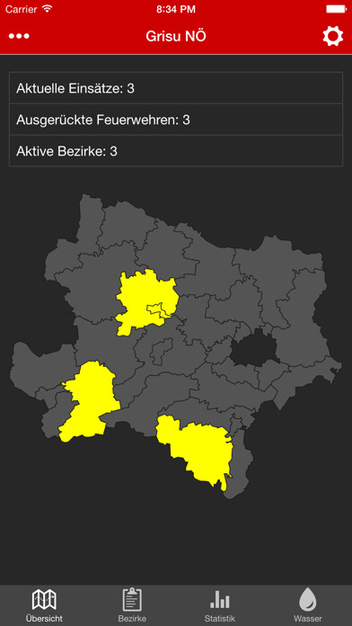 Emulate iPhone app Grisu NÖ (Feuerwehr - WASTL) using MyAndroid
