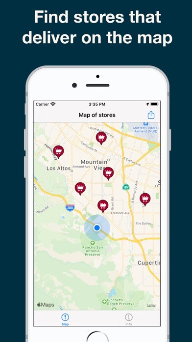 Emulate iPhone app Groceries delivery using MyAndroid
