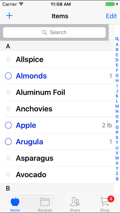 Emulate iPhone app GroceryZen using MyAndroid