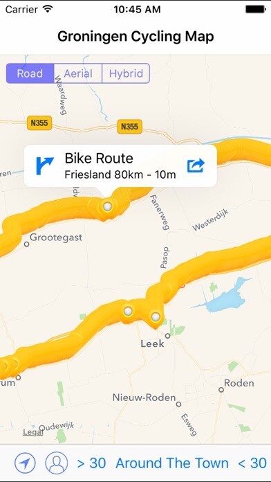 Emulate iPhone app Groningen Cycling Map using MyAndroid