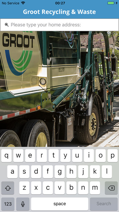 Emulate iPhone app Groot Recycling & Waste using MyAndroid