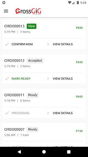 Run android online APK GrossGiG - Partner App from MyAndroid or emulate GrossGiG - Partner App using MyAndroid
