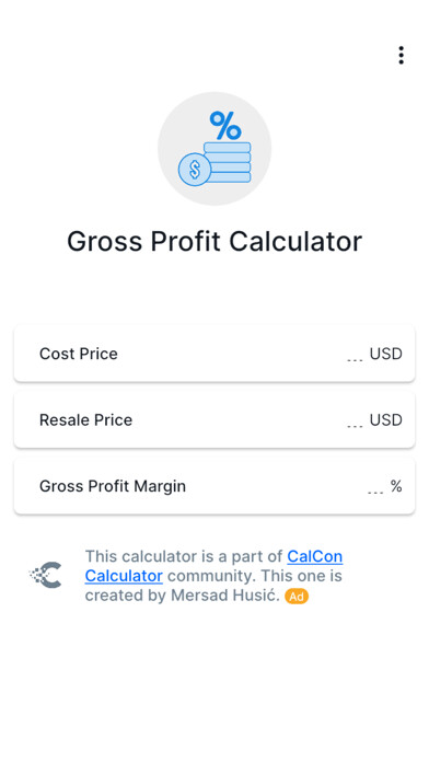 Emulate iPhone app Gross-Profit Calculator using MyAndroid Emulate iPhone app Gross-Profit Calculator using MyAndroid