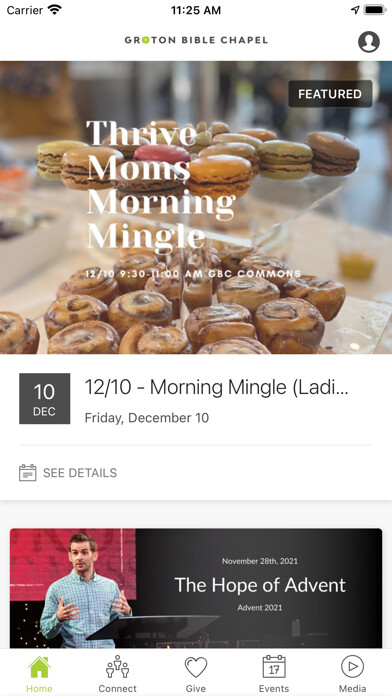 Emulate iPhone app Groton Bible Chapel using MyAndroid