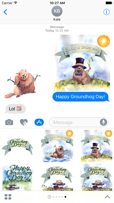 Emulate iPhone app Groundhog Day - Stickers using MyAndroid Emulate iPhone app Groundhog Day - Stickers using MyAndroid
