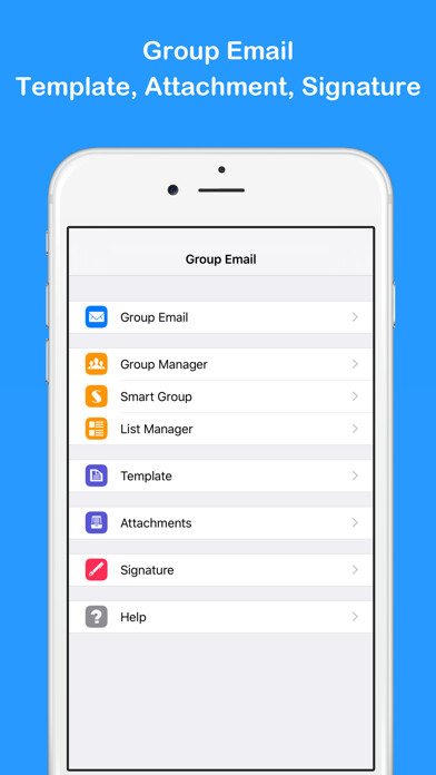 Emulate iPhone app Group Email Pro using MyAndroid