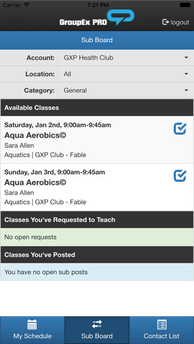 Emulate iPhone app GroupEx PRO - Instructor Dashboard using MyAndroid Emulate iPhone app GroupEx PRO - Instructor Dashboard using MyAndroid