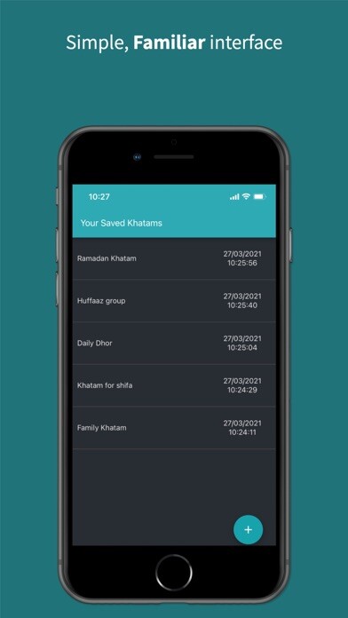 Emulate iPhone app Group Khatam Tracker using MyAndroid