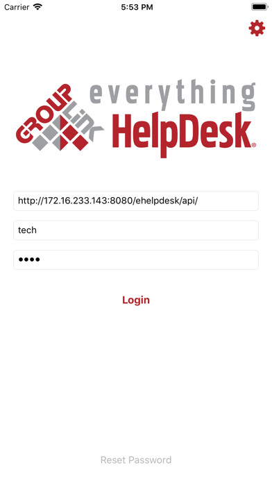 Emulate iPhone app GroupLink everything HelpDesk® using MyAndroid