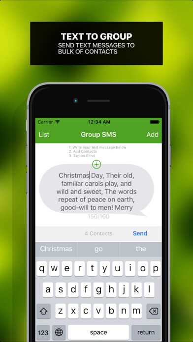 Emulate iPhone app Group SMS - Text 2 group of contacts using MyAndroid