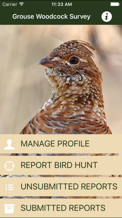 Emulate iPhone app Grouse Woodcock Survey using MyAndroid