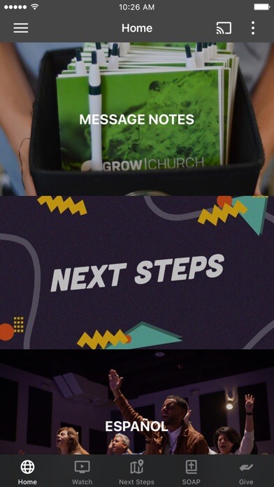 Emulate iPhone app Grow Church using MyAndroid
