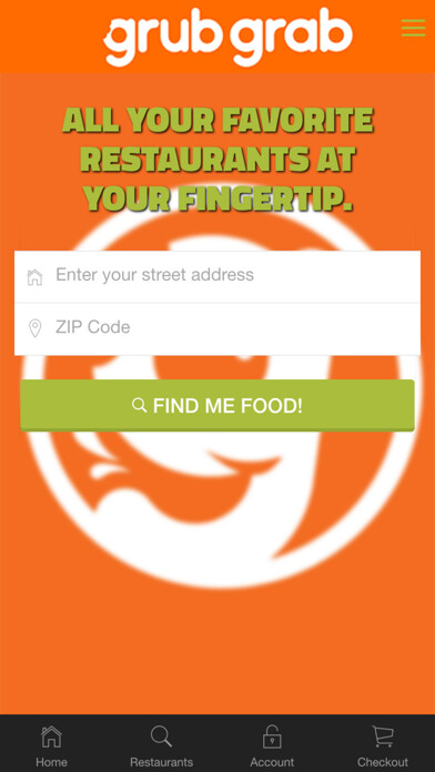 Emulate iPhone app GrubGrab Restaurant Delivery Service using MyAndroid Emulate iPhone app GrubGrab Restaurant Delivery Service using MyAndroid