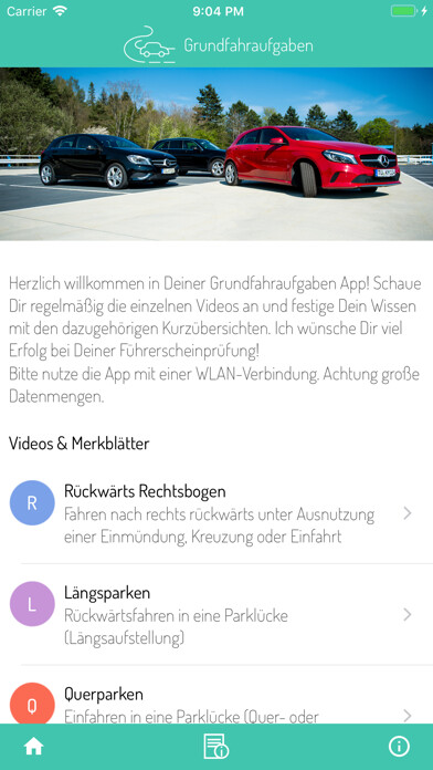 Emulate iPhone app Grundfahraufgaben Fahrschule using MyAndroid