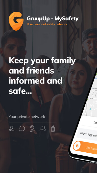 Emulate iPhone app GruupUp - My Safety using MyAndroid