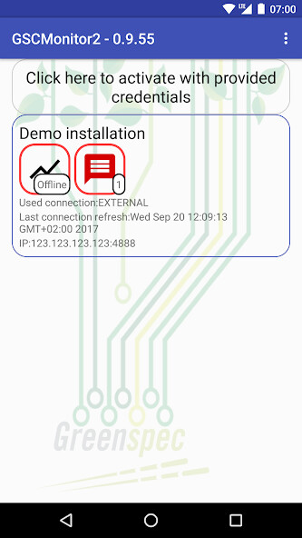 Run android online APK GSC monitor 2 from MyAndroid or emulate GSC monitor 2 using MyAndroid