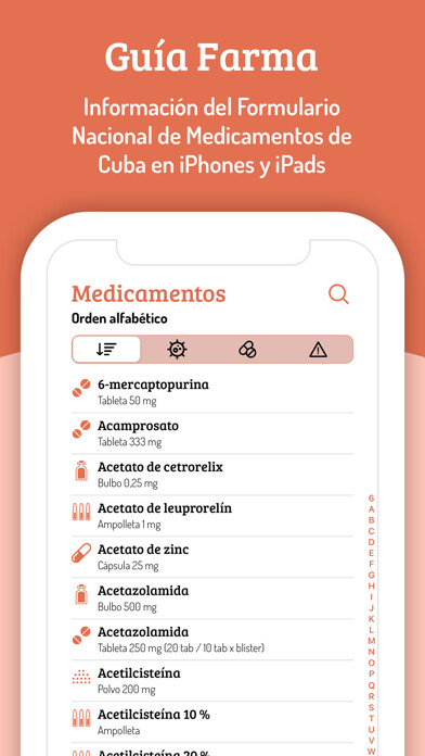 Emulate iPhone app Guía Farma using MyAndroid