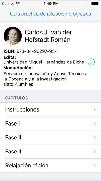 Emulate iPhone app Guía práctica de relajación progresiva using MyAndroid Emulate iPhone app Guía práctica de relajación progresiva using MyAndroid