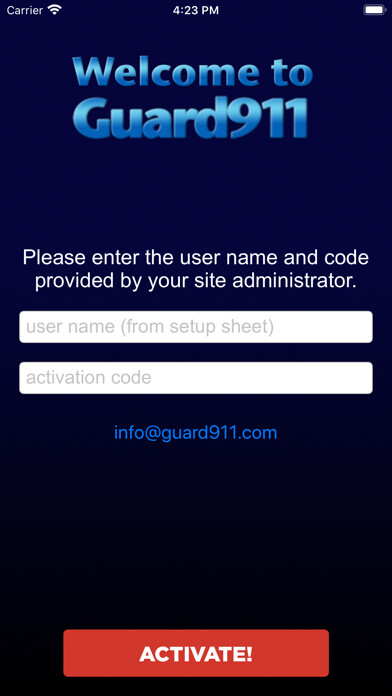 Emulate iPhone app Guard911 using MyAndroid