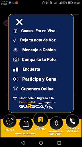 Run android online APK Guasca FM 90.3 from MyAndroid or emulate Guasca FM 90.3 using MyAndroid Run android online APK Guasca FM 90.3 from MyAndroid or emulate Guasca FM 90.3 using MyAndroid