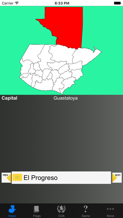 Emulate iPhone app Guatemala Department Maps, Flags and Capitals using MyAndroid Emulate iPhone app Guatemala Department Maps, Flags and Capitals using MyAndroid