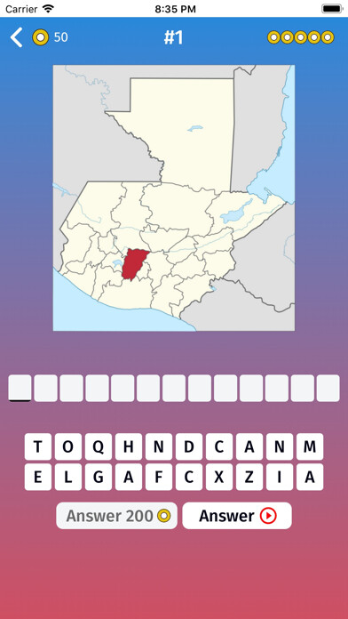 Emulate iPhone app Guatemala: Departments Quiz using MyAndroid Emulate iPhone app Guatemala: Departments Quiz using MyAndroid