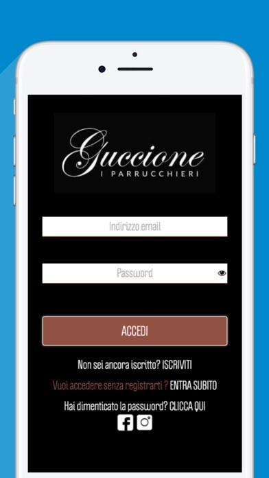 Emulate iPhone app Guccione I Parrucchieri using MyAndroid