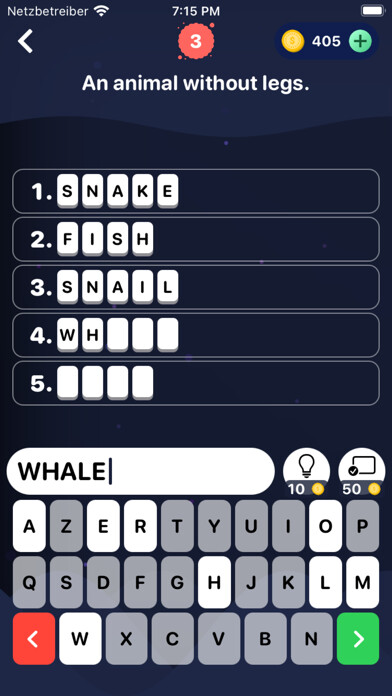 Emulate iPhone app Guess 5: fight list categories using MyAndroid