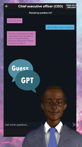 Run android online APK Guess GPT - Guess Who Am I from MyAndroid or emulate Guess GPT - Guess Who Am I using MyAndroid Run android online APK Guess GPT - Guess Who Am I from MyAndroid or emulate Guess GPT - Guess Who Am I using MyAndroid