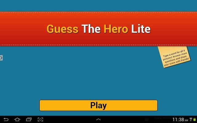 Emulate Android APK Guess The Name of Hero Lite