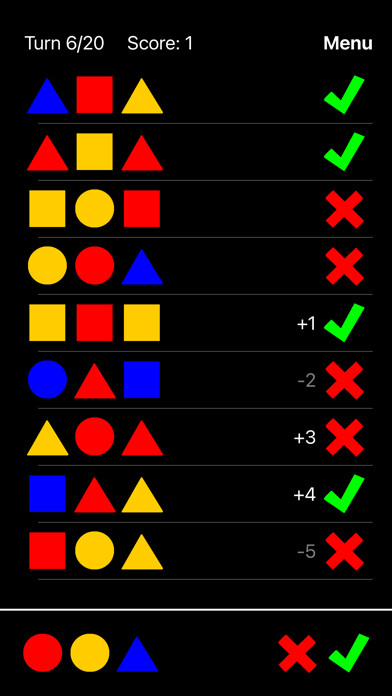 Emulate iPhone app Guess the Rule: Logic Puzzles using MyAndroid